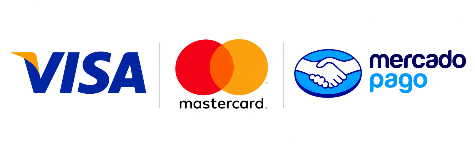 Medios de pago: Visa, Mastercard y Mercado Pago